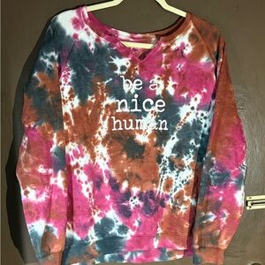 State of Mind Pink and Brown Tie-Dye Shirt.